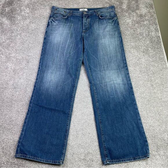 Armani Exchange J65 Jeans Men's 38X31.5 Blue Straight Mid-Rise Button Fly - Picture 1 of 13